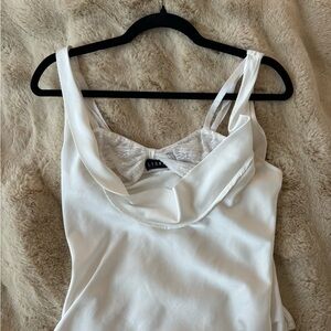 Lioness White Ruched Asymmetrical Camisole